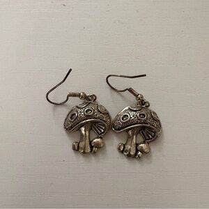 Silver Mushroom Earrings